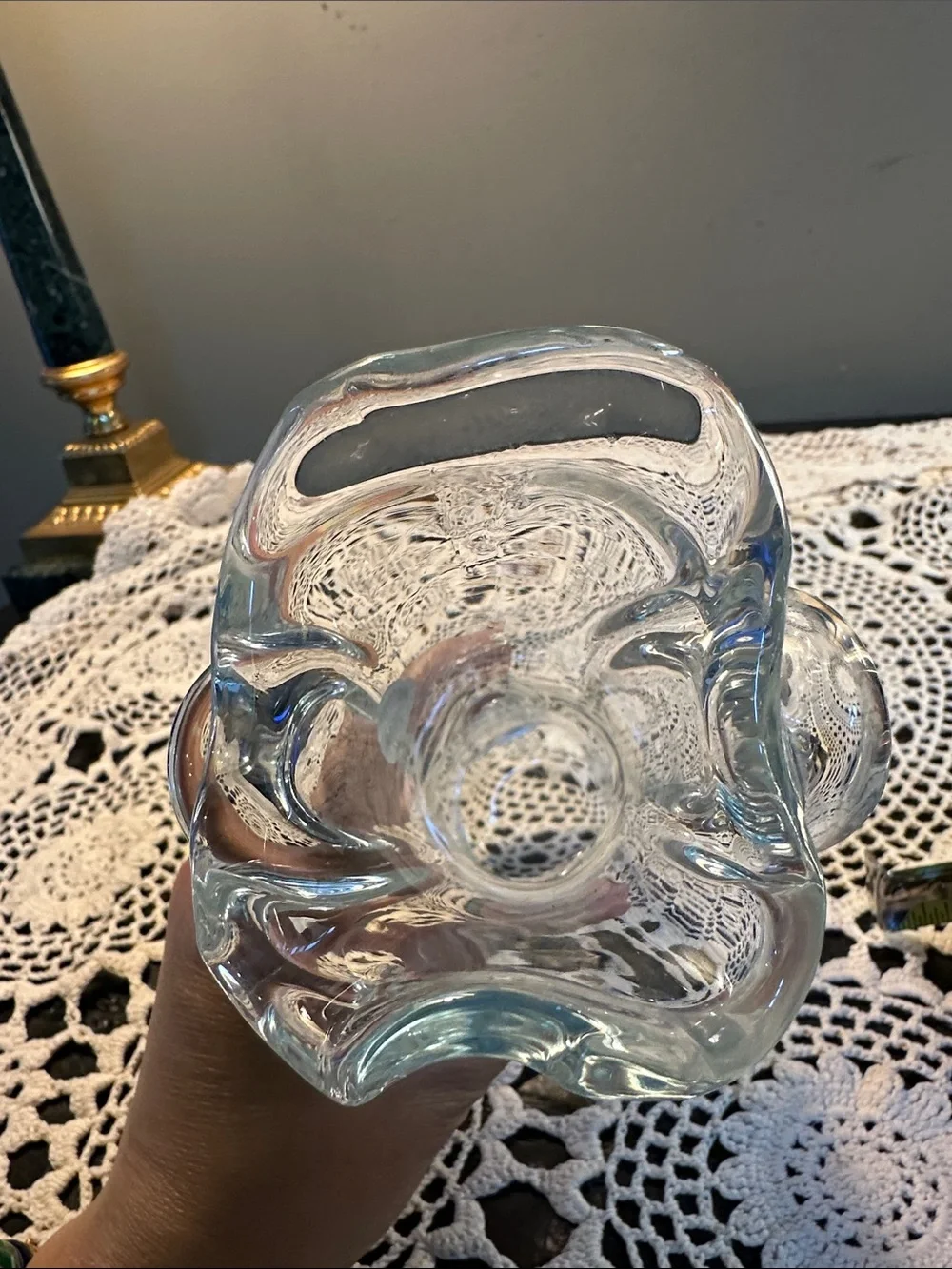 Vintage Swung Clear Glass Decorative Bud Vase - Elegant Home Accent